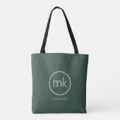 Tote Bag Monogramme minimum professionnel Forêt initiale ve (Dos)
