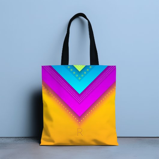 Tote Bag Monogramme moderne Boho géométrique chic