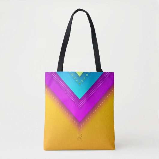 Tote Bag Monogramme moderne Boho géométrique chic (Devant)
