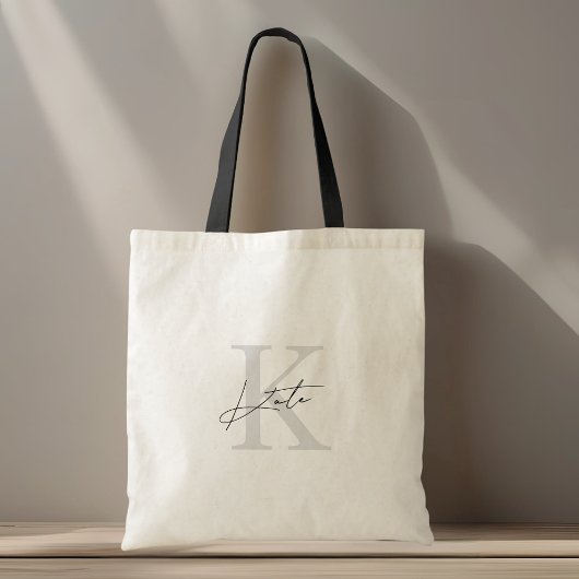Tote Bag Monogramme Moderne Classique Nom Demoiselle d'Honn