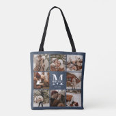 Tote Bag Monogramme moderne & Collage photo Marine personna (Dos)