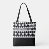 Tote Bag Monogramme Moderne Initiale Élégant Chic Noir & Bl (Dos)