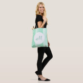 Tote Bag Monogramme Moderne Monnaie Vert Modèle rayé (Sur le modèle)