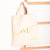 Tote Bag Monogramme moderne Monogramme Script Calligraphie
