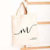 Tote Bag Monogramme moderne Monographie de script Calligrap