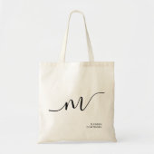 Tote Bag Monogramme moderne Monographie de script Calligrap (Devant)