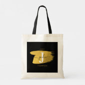 Tote Bag Monogramme moderne noir et or (Dos)
