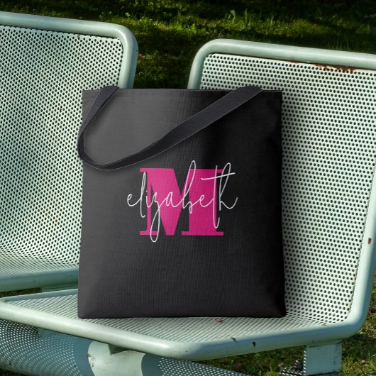 Tote Bag Monogramme moderne Nom personnalisé