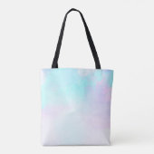 Tote Bag Monogramme moderne Pastel Blue & Purple Aquarelle (Dos)