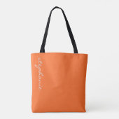 Tote Bag Monogramme moderne personnalisé Neon rose et orang (Dos)