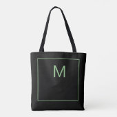 Tote Bag monogramme moderne vert sauge (Dos)