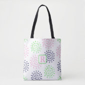 Tote Bag Monogramme Motif d'aquarelle rose marine (Devant)