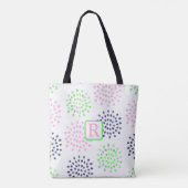 Tote Bag Monogramme Motif d'aquarelle rose marine (Dos)