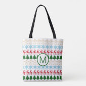 Tote Bag Monogramme Motif de Noël mignon (Dos)