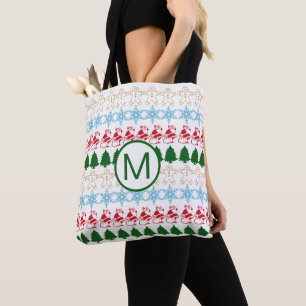 Tote Bag Monogramme Motif de Noël mignon