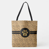Tote Bag Monogramme & Motif élégant de tigre & Paw (Devant)
