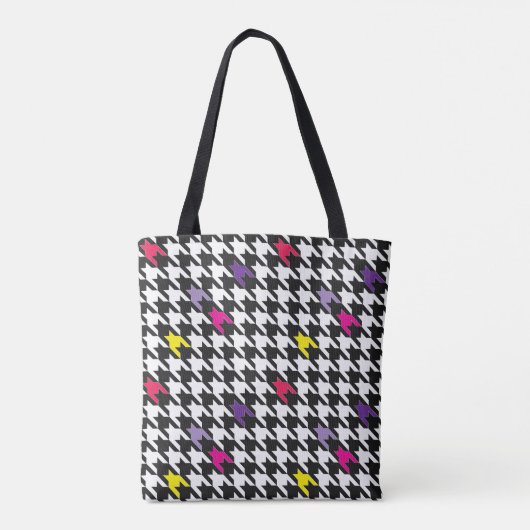 Tote Bag Monogramme Motif Houndstooth moderne (Dos)