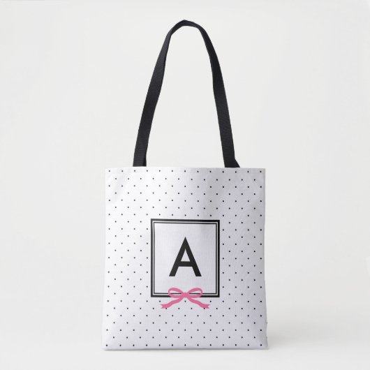 Tote Bag Monogramme Motif Pic Pink Ribbon (Devant)