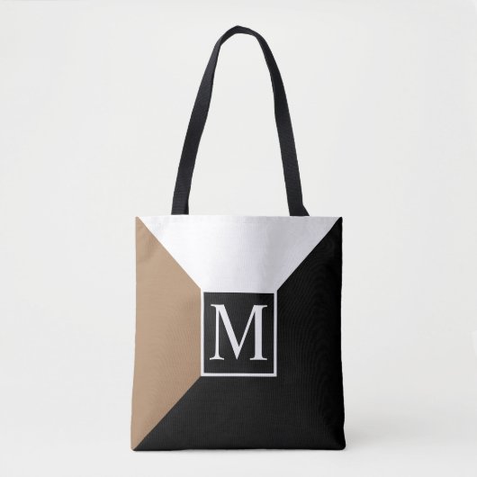 Tote Bag Monogramme Motif simple initial (Devant)