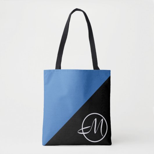 Tote Bag Monogramme noir bleu (Devant)