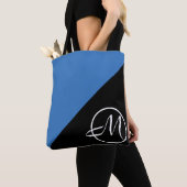 Tote Bag Monogramme noir bleu (De près)