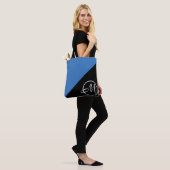 Tote Bag Monogramme noir bleu (Sur le modèle)