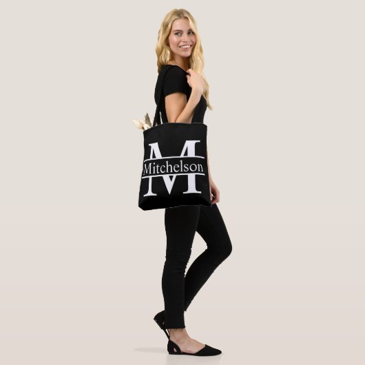 Tote Bag Monogramme noir CBLF (Sur le modèle)