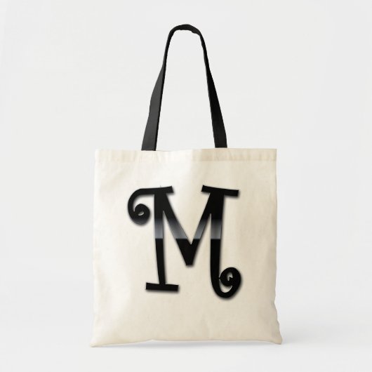 Tote Bag Monogramme noir de lustre - M (Devant)