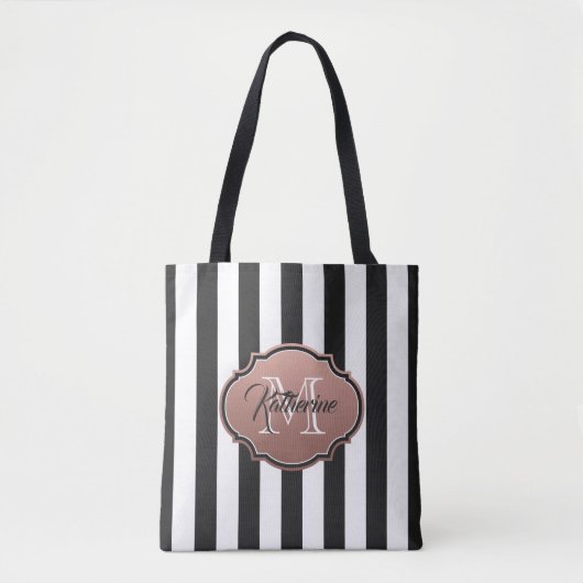 Tote Bag Monogramme noir et blanc (Devant)