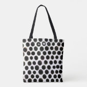 Tote Bag Monogramme noir et blanc à motifs points abstraits (Dos)