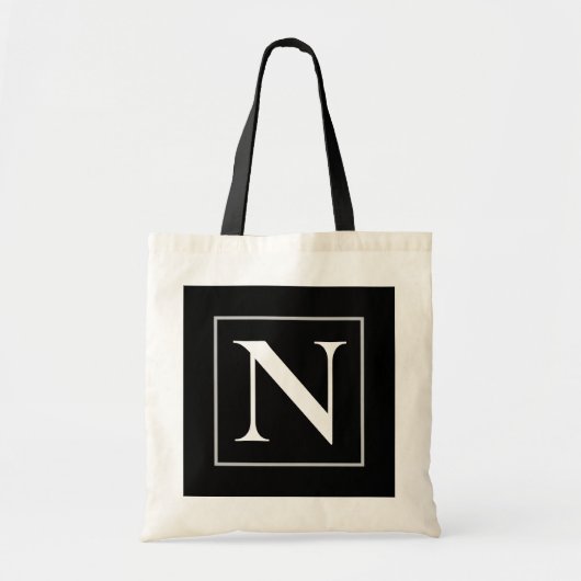 Tote Bag Monogramme noir et blanc des affaires (Devant)