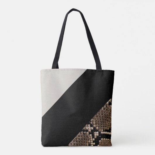 Tote Bag Monogramme noir et crème Snakeskin Image (Dos)