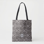 Tote Bag Monogramme noir gris foncé (Devant)