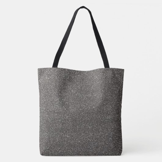 Tote Bag Monogramme noir gris moderne de parties (Dos)