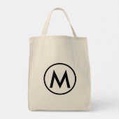 Tote Bag Monogramme noir minimal élégant (Dos)