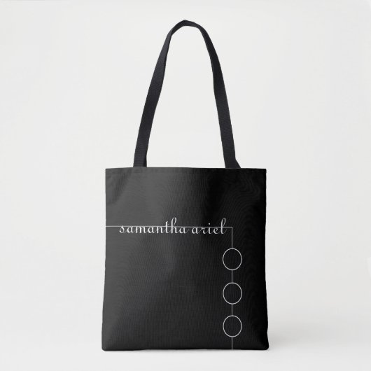 Tote Bag Monogramme noir simple (Devant)