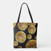 Tote Bag Monogramme nom citron tranches noir jaune blanc (Dos)
