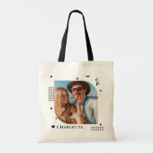 Tote Bag Monogramme Nom Photo Tendance Simple Moderne (Dos)