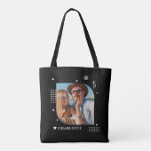 Tote Bag Monogramme Nom Photo Tendance Simple Moderne (Dos)