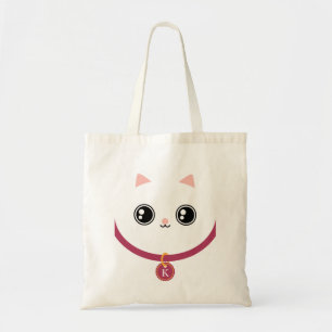 Tote Bag Monogramme nommé fait sur commande de Kawaii Kitt