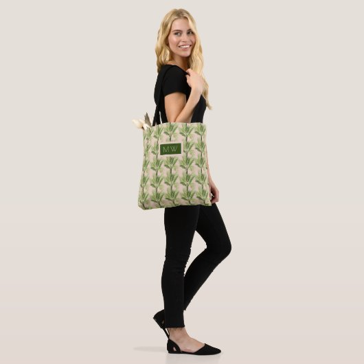 Tote Bag Monogramme | Oasis intérieure | Motif Palm Tree (Sur le modèle)