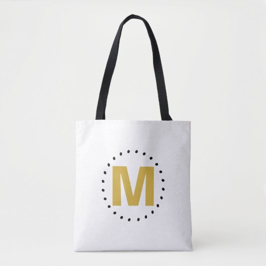 Tote Bag Monogramme or blanc (Devant)