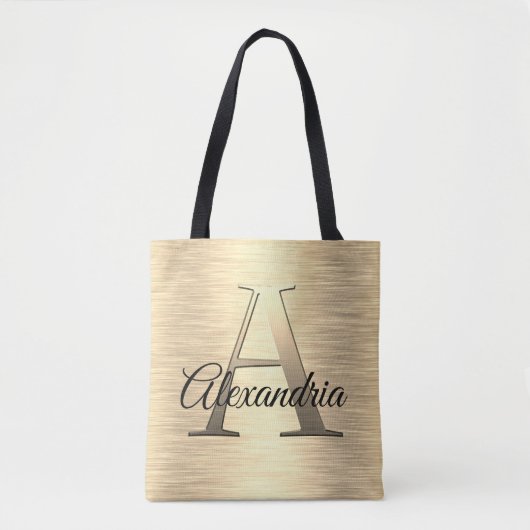 Tote Bag Monogramme or chatoyant (Devant)