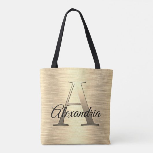 Tote Bag Monogramme or chatoyant (Dos)