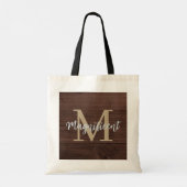 Tote Bag Monogramme Or en bois foncé (Dos)