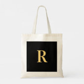 Tote Bag Monogramme Or noir moderne (Dos)