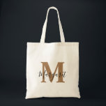 Tote Bag Monogramme or noir Nom du script<br><div class="desc">Monogramme d'or Sac fourre-tout de nom de script noir. Peut être offert en cadeau à la famille et aux amis lors de leur anniversaire et Noël.</div>
