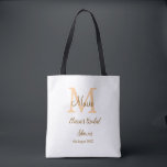 Tote Bag Monogramme orange pour enterrement de vie de jeune<br><div class="desc">Belle conception</div>