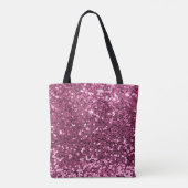 Tote Bag Monogramme Pailleté Faux Rose Fruité Bokeh (Dos)