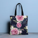 Tote Bag Monogramme Parties scintillant Aquarelle rose Bleu<br><div class="desc">Monogramme Parties scintillant Aquarelle rose bleu floral Sac fourre-tout Girly dispose d'un joli motif floral rose et bleu aquarelle accentué avec parties scintillant or avec votre monogramme personnalisé au centre. Personnalisez en modifiant le texte dans la zone de texte fournie. Conçu par ©Evco Studio www.zazzle.com/store/evcostudio</div>